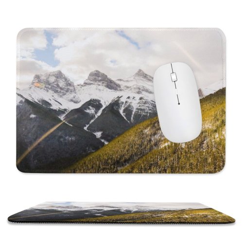 yanfind The Mouse Pad Scenery Birds Range Tree Slope Mountain Snow Plant Ice PNG Outdoors Pattern Design Stitched Edges Suitable for home office game