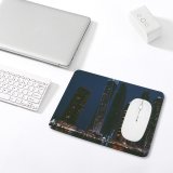 yanfind The Mouse Pad Boats Beautiful City Dark Illuminated Lights Downtown Cityscape Dubai Evening Pier Emirates Pattern Design Stitched Edges Suitable for home office game