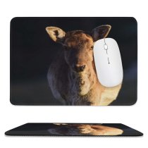 yanfind The Mouse Pad Plant Backlit Specie Botanic Daylight Deer Silhouette Sunshine Biology Countryside Grass Greenery Pattern Design Stitched Edges Suitable for home office game