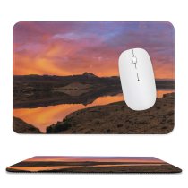 yanfind The Mouse Pad Backlit Golden Scenery Clouds Sunset Landscape Evening Travel Sun River Outdoors Hour Pattern Design Stitched Edges Suitable for home office game