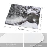yanfind The Mouse Pad Waterfall Winter Ice Snow Resources Stream Watercourse Geological Rapid Freezing River Pattern Design Stitched Edges Suitable for home office game