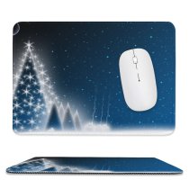 yanfind The Mouse Pad Eve Winter Celebration Night Sky Ice Snow Design Tree Tree Light Wonderland Pattern Design Stitched Edges Suitable for home office game