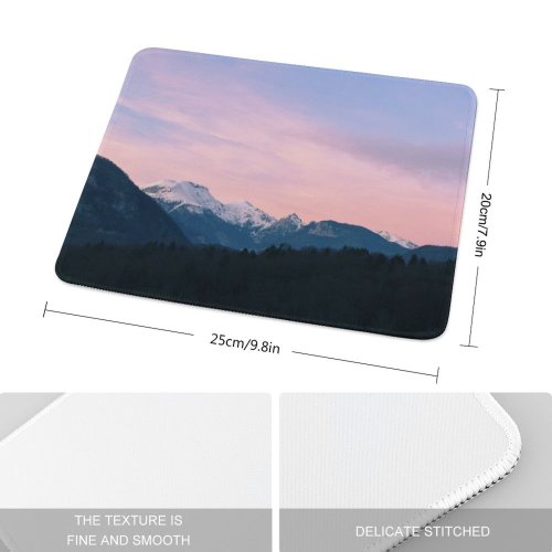 yanfind The Mouse Pad Abies Range Slovenia Tree Mountain Ribčev Snow Domain Plant Fir Purple Pattern Design Stitched Edges Suitable for home office game