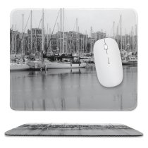 yanfind The Mouse Pad Marina Watercraft Harbor Mast Vehicle Boat Port Pattern Design Stitched Edges Suitable for home office game