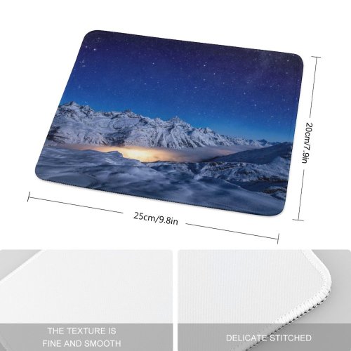 yanfind The Mouse Pad Dominic Kamp Gorner Glacier Starry Sky Astronomy Switzerland Pattern Design Stitched Edges Suitable for home office game