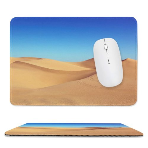 yanfind The Mouse Pad Desert Sand Dunes Clear Sky Pattern Design Stitched Edges Suitable for home office game