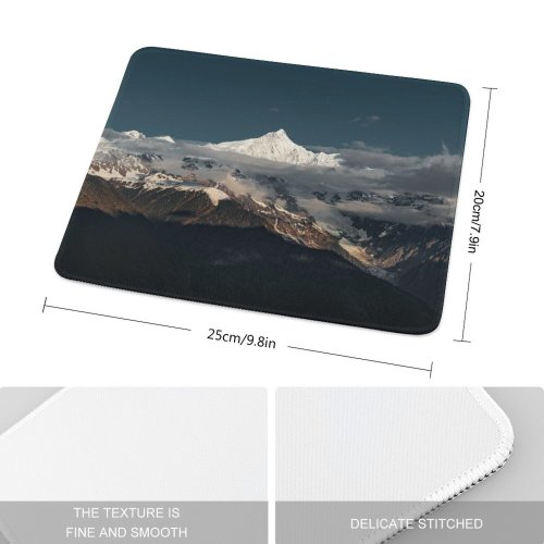 yanfind The Mouse Pad Scenery Range Glacier Slope Mountain Snow Free Ice Stock Outdoors Pattern Design Stitched Edges Suitable for home office game