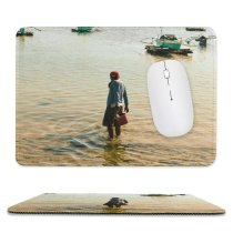 yanfind The Mouse Pad Boats Bucket Daylight Leisure Beach Watercrafts Transportation Outdoors Seashore Fishing Shore Seawater Pattern Design Stitched Edges Suitable for home office game