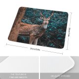 yanfind The Mouse Pad Reindeer Daylight Deer Antlers Tree Wild Wildlife Pattern Design Stitched Edges Suitable for home office game