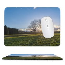 yanfind The Mouse Pad Field Tranquil Fields Winter Natural Atmospheric Hills Cloud Sunset Landscape Sky Peaceful Pattern Design Stitched Edges Suitable for home office game