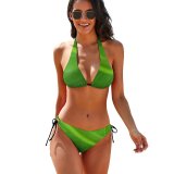 yanfind Bikini Leaf Plant Chlorophyll Veins Structure Light Rib Stalk Texture Macro Detail Tropical Women's Sexy Backless Swimwear Two Piece Summer