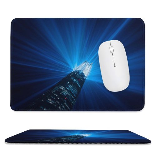 yanfind The Mouse Pad Otto Berkeley Light Beam Skyscraper Look Modern Architecture Building Night Light Show Pattern Design Stitched Edges Suitable for home office game