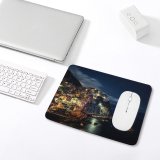 yanfind The Mouse Pad Dominic Kamp Manarola Town Cinque Terre Night Time Seascape Starry Sky Boats Pattern Design Stitched Edges Suitable for home office game