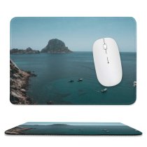 yanfind The Mouse Pad Boats Coast Rocky Landscape Daylight Mountains Waves Island Beach Outdoors Seashore Bird's Pattern Design Stitched Edges Suitable for home office game