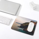 yanfind The Mouse Pad MatteoRipamonti Riomaggiore Villiage Sunset Cliff Ocean Rocky Coast Italy Pattern Design Stitched Edges Suitable for home office game