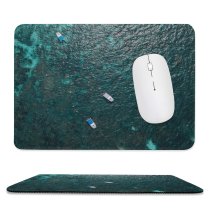yanfind The Mouse Pad Boats Artistic Creative High Aerial Drone Sea Watercraft Floor Birds Eye Pattern Design Stitched Edges Suitable for home office game