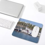 yanfind The Mouse Pad Marina Watercraft Harbor Marina Transportation Boats Waterway Sea Harbour Vehicle Boating Dock Pattern Design Stitched Edges Suitable for home office game