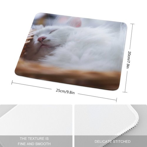 yanfind The Mouse Pad Pet Outdoors Kitten Portrait Tabby Whiskers Cute Love Little Adorable Furry Sleep Pattern Design Stitched Edges Suitable for home office game