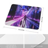yanfind The Mouse Pad Carsen Haycock Graphics CGI Neon Guitar Musician Silhouette Cyberpunk Future City Pattern Design Stitched Edges Suitable for home office game