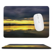yanfind The Mouse Pad Boating Skyscape Dark Clouds Sunset Landscape Evening Travel Storm Light Beach Sun Pattern Design Stitched Edges Suitable for home office game