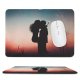 yanfind The Mouse Pad Luizclas Love Couple Romantic Kiss Silhouette Sunset Pair Together Romance First Sparklers Pattern Design Stitched Edges Suitable for home office game