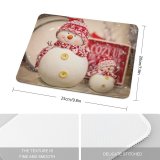 yanfind The Mouse Pad Blur Focus Christmas Decoration Celebration Decors Snowman Ornaments Figurines Pattern Design Stitched Edges Suitable for home office game
