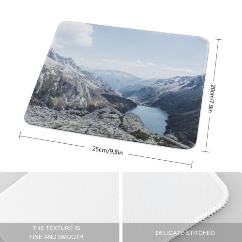yanfind The Mouse Pad Alp Glacier Range Lake Göschenen Sky Mountain Dammahütte Snow Wilderness Gorge Pattern Design Stitched Edges Suitable for home office game