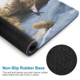 yanfind The Mouse Pad Rest Cute Sleep Sleeping Cat Little Adorable Kitten Pet Fur Whiskers Pattern Design Stitched Edges Suitable for home office game