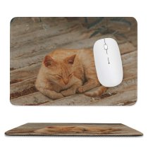 yanfind The Mouse Pad Wood Winter Outdoors Cute Fur Eye Portrait Tree Family Stripe Art Abandoned Pattern Design Stitched Edges Suitable for home office game