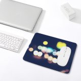 yanfind The Mouse Pad Blur Focus Dark Design Shiny Shining Illuminated Lights Downtown Blurred Colorful Scene Pattern Design Stitched Edges Suitable for home office game
