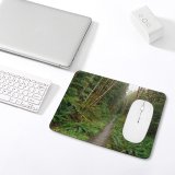 yanfind The Mouse Pad Coniferous Woods Fir Tropical Washington Tree Hike Forest Trail Old Growth Spruce Pattern Design Stitched Edges Suitable for home office game
