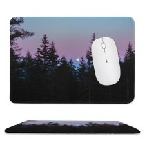 yanfind The Mouse Pad Abies Pine Plant Woodland Forest Spruce Moon Pictures Outdoors Grey Tree Pattern Design Stitched Edges Suitable for home office game