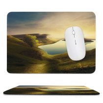yanfind The Mouse Pad Dorothe Landscape Sunset Mountains Lake Reflection Clear Sky Pattern Design Stitched Edges Suitable for home office game