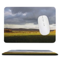 yanfind The Mouse Pad Field Natural Autumn Bohemia Cloud Landscape Sky Colorful Prairie Clouds Grassland Sunny Pattern Design Stitched Edges Suitable for home office game