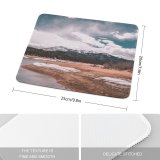 yanfind The Mouse Pad Abies Scenery Range Tree Mountain Plant Fir Free Ground Basin Ice Pattern Design Stitched Edges Suitable for home office game