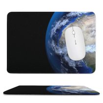 yanfind The Mouse Pad PIROD Space Black Dark Earth Planet Warming Pattern Design Stitched Edges Suitable for home office game