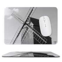 yanfind The Mouse Pad Building Mill Sky Arm Wing Bread Sky Weat Turbine Classic Wings Stock Pattern Design Stitched Edges Suitable for home office game