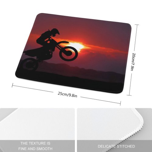 yanfind The Mouse Pad Motocross Motorcycle Motorcycle Stunt Silhouette Sunset Pattern Design Stitched Edges Suitable for home office game