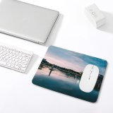 yanfind The Mouse Pad Boats City Canal Clouds Sunset Evening Pier Travel Bridge Buildings River Transportation Pattern Design Stitched Edges Suitable for home office game