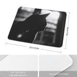yanfind The Mouse Pad Blur Focus Cat Depth Field Sun Pet Silhouette Grayscale Felidae Pattern Design Stitched Edges Suitable for home office game