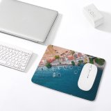 yanfind The Mouse Pad Boats Coast Sand Footage Daytime Beach Sight Urban Ocean Outdoors Seashore Fishing Pattern Design Stitched Edges Suitable for home office game