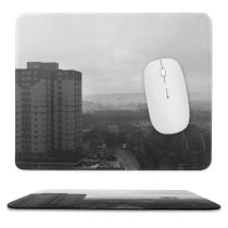 yanfind The Mouse Pad Block Cityscape Metropolitan England Urban Fog Area Smog Tower Bristol Winter Sky Pattern Design Stitched Edges Suitable for home office game
