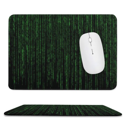 yanfind The Mouse Pad Comfreak Technology Black Dark Matrix Program Falling Data Code Hacker Random Data Pattern Design Stitched Edges Suitable for home office game