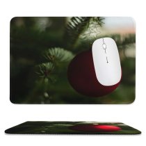yanfind The Mouse Pad Blur Focus Christmas Field Hanging Decoration Celebration Ball Ornament Depth Pattern Design Stitched Edges Suitable for home office game