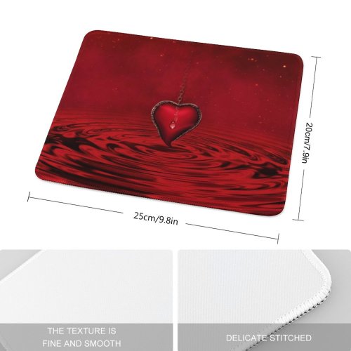 yanfind The Mouse Pad Dorothe Love Heart Stars Waves Chain Pattern Design Stitched Edges Suitable for home office game