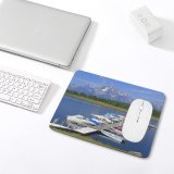 yanfind The Mouse Pad Boats Summer Jackson Grand Marina Sound Teton Mountains Outdoor Navigation National Dock Pattern Design Stitched Edges Suitable for home office game