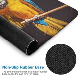 yanfind The Mouse Pad Black Dark Macaw Bird Colorful Parrot Pattern Design Stitched Edges Suitable for home office game