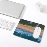 yanfind The Mouse Pad Drone Topdown Beach Grass Sunlight Snow Free Ocean Basin Ice Shore Pattern Design Stitched Edges Suitable for home office game