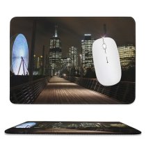 yanfind The Mouse Pad Melbourne Night Area Skyscraper Lights Towers City Night Movement Wheel Boards Skyscrapers Pattern Design Stitched Edges Suitable for home office game