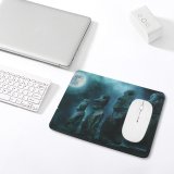 yanfind The Mouse Pad Moai Statues Easter Island Moon Stars Night Sky Pattern Design Stitched Edges Suitable for home office game